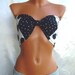 10% discount with coupon code cvetinka10 Sexy Sport Bandeau Yoga Summer Beach Bra Tube Top In Black And & White Polka Dots Bow CUSTOM MaDe