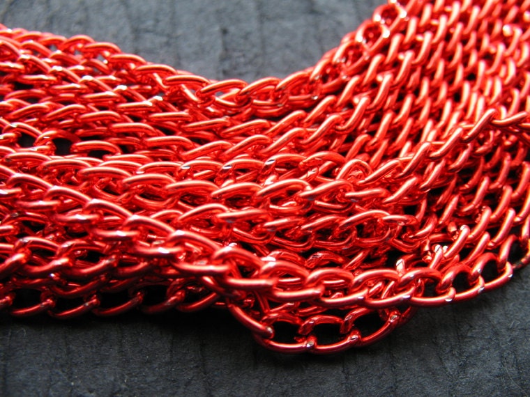 Red Chain, Aluminum, 4 x 6mm, 6 ft