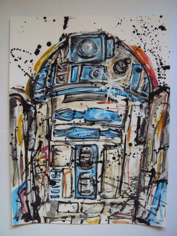 Star Wars "R2D2 Astromech Droid" Watercolor Painting