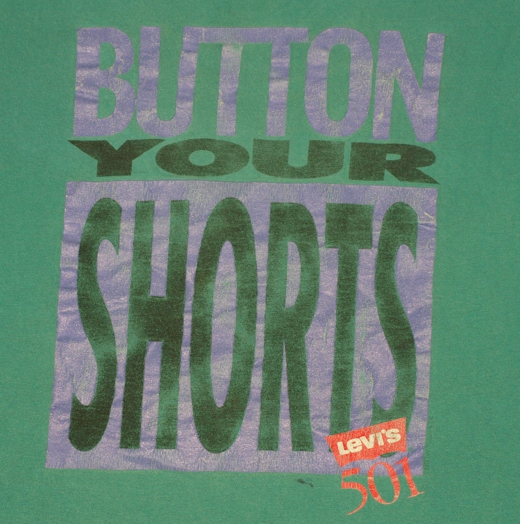 Vintaqe LEVIS Button Your Shorts 501 Jeans T-Shirt Classic