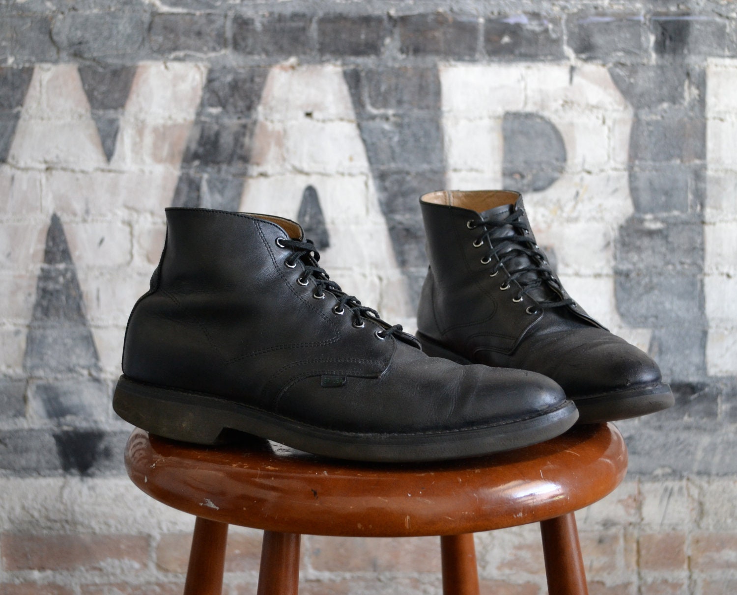 Vintage Work In America Union Made USPS Mens Leather Classy Ankle Boots, Mens 13