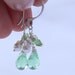 On Sale 6  bridesmaids earrings green quartz sterling silver. Six pairs bridal party jewelry green butterfly