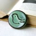 Bird Brooch - Vertigris Aqua Rain OOAK - Vintage Style Statement - Ready to Ship