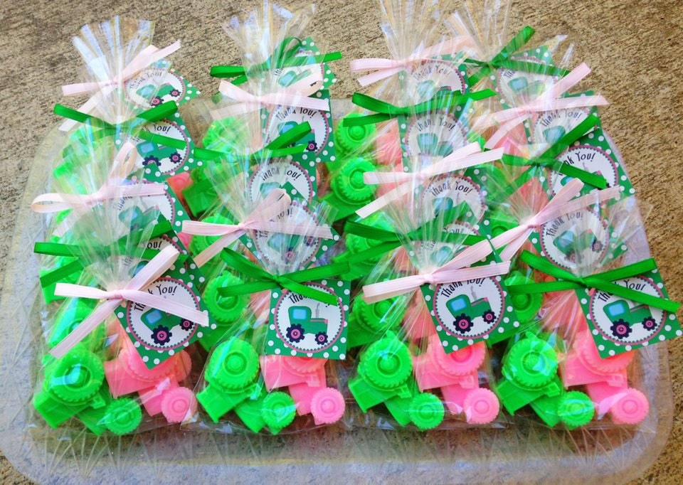 10 TRACTOR SOAP FAVORS (with Tags & Ribbons) - Deere Inspired Birthday, Tractor Baby Shower, Construction Birthday, Farm Il_570xn