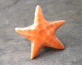 Sea Star- handmade ceramic porcelain starfish pendant 9161