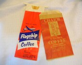 Pair of vintage coffee bags Charm Flagship early 20th century unused