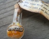 Alice In Wonderland Muchness In A Bottle And Tag Pendant
