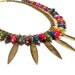Summer Cluster Necklace-Fringe Necklace, Trendy, Multicolored Necklace, Beadwork, Beaded Necklace, Stone Necklace