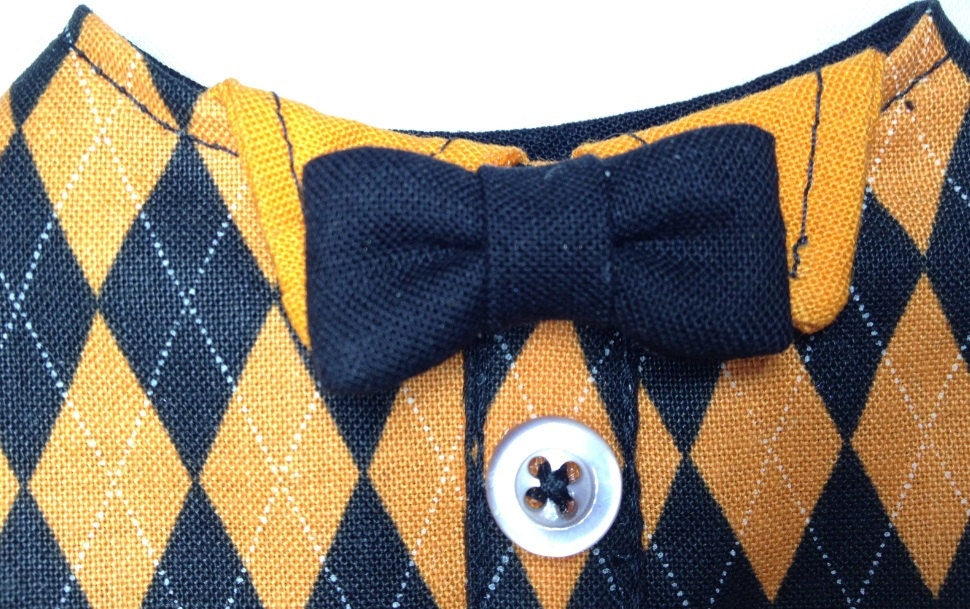 xx-Small Halloween Argyle Dog Vest / Harness
