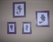 Little Mermaid, Ariel art, framed nursery art, disney princess silhouette,  once upon a time, fairytale