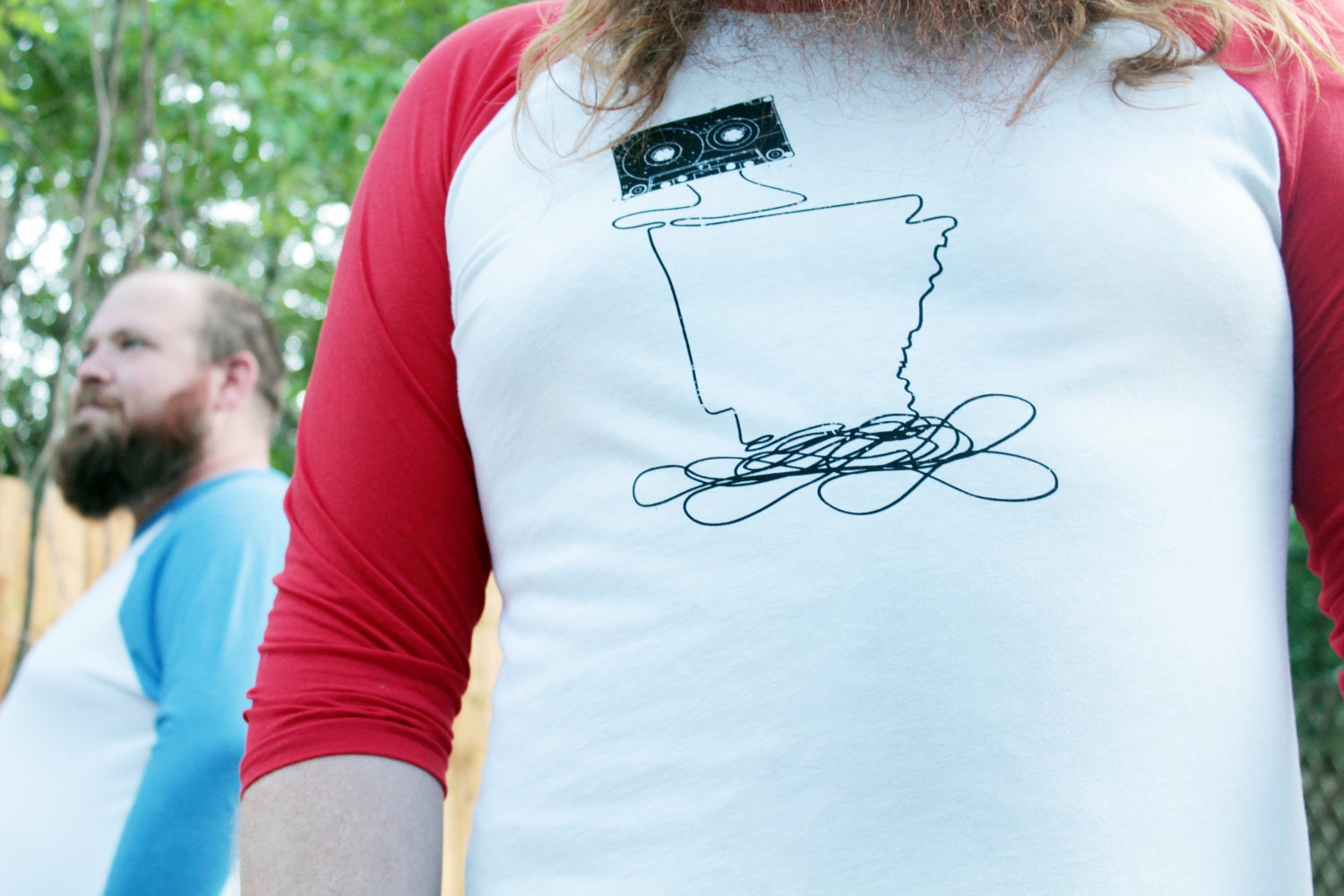 Arkansas Casette Tape unisex raglan t-shirt