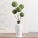 Bouquet of Needle Felted Green Flowers in Vintage White Salt Shaker Vase