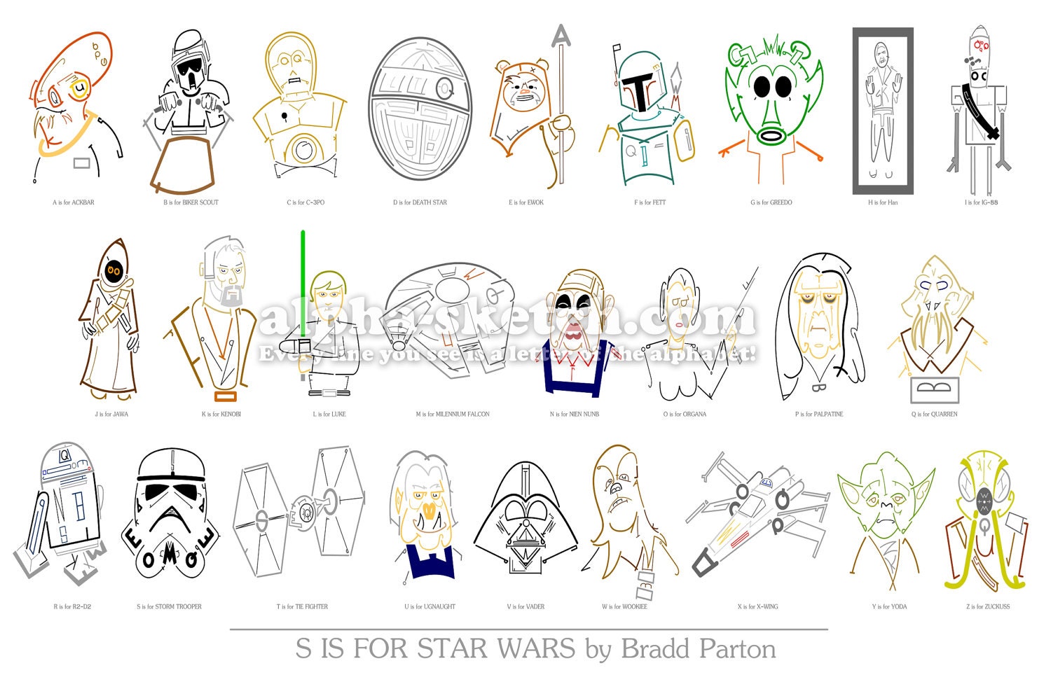 S is for STAR WARS - Alphabet Drawing