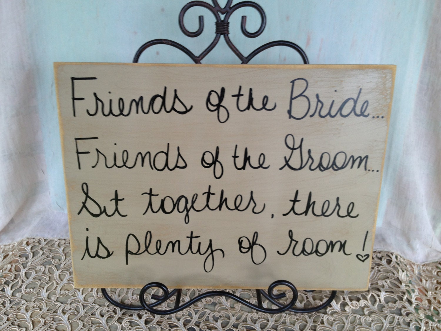 Rustic Tan and Black Sit Together There is Plenty of Room Wedding Sign