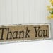 Thank You rustic burlap wedding business or party sign, distressed wood vintage look 6 x 19, photo prop