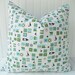 Nautical Pillow - Blue and Green - 18 x 18 inch Throw Pillow, Accent Pillow - Linen Nautical Pillow - Sail Boat Pillow, Anchor Pillow