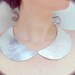 Peter Pan Collar Necklace in Genuine Silver Leather, Detachable, Retro Chic, Bib Necklace, Minimalist