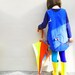 KITE & silver cloud- Little girls dress -Windy Day- blue corduroy age 6M to 6T-Wild Things Dresses