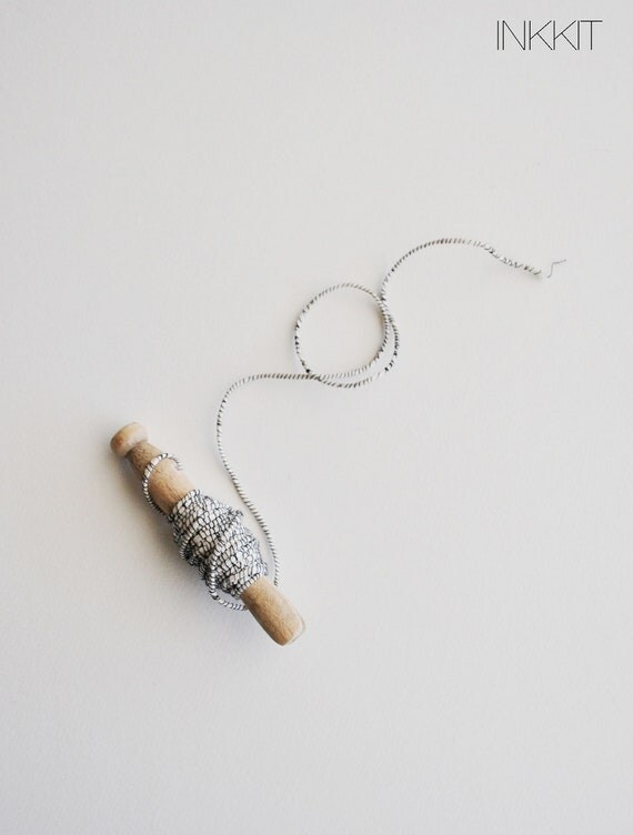 black and white wrapped twine 10 yards by inkkit on Etsy