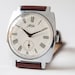 Soviet men's wrist watch ZIM, silver, coffee brown mechanical watch