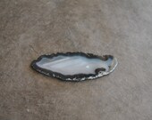 natural earth tone grey agate slice from brazil good for wire wrapping (1 pc)