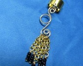 Gold Chain Ear Cuff/Black Beads