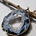 Geode Necklace, Huge Geode Druzy Quartz Long Gold Necklace