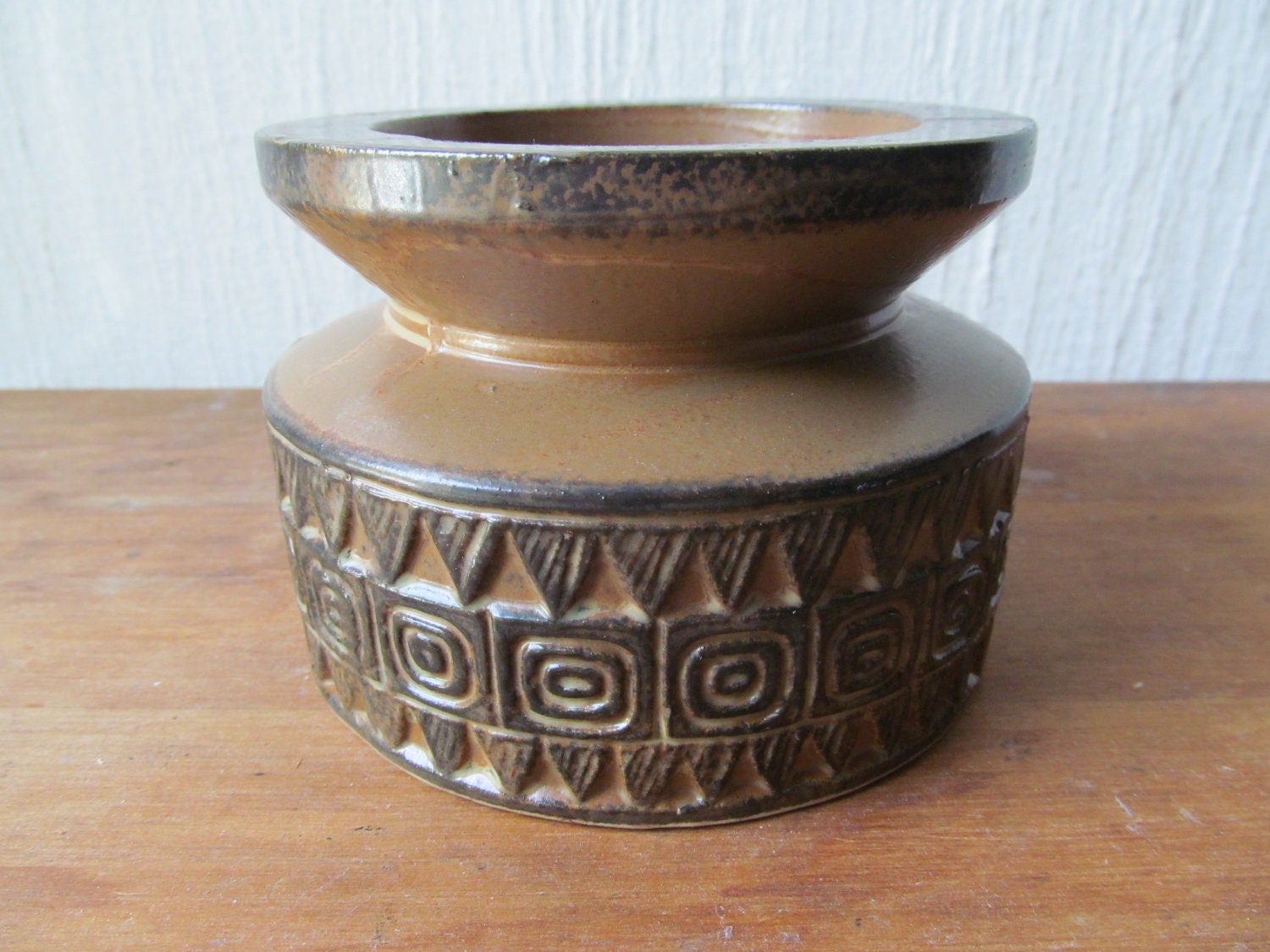 Vintage 1970s Stoneware Candle Holder - Japan