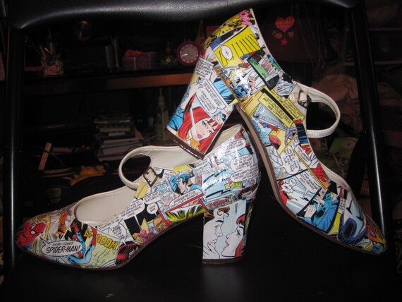 Spiderman Comic Book Mary Jane Shoes