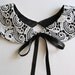 Elegant White Lace Black Satin Detachable Handmade Peter Pan Collar Necklace Romantic Col Claudine