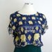 Vintage Elephant Print Tee - Cropped - Small / Medium - Navy