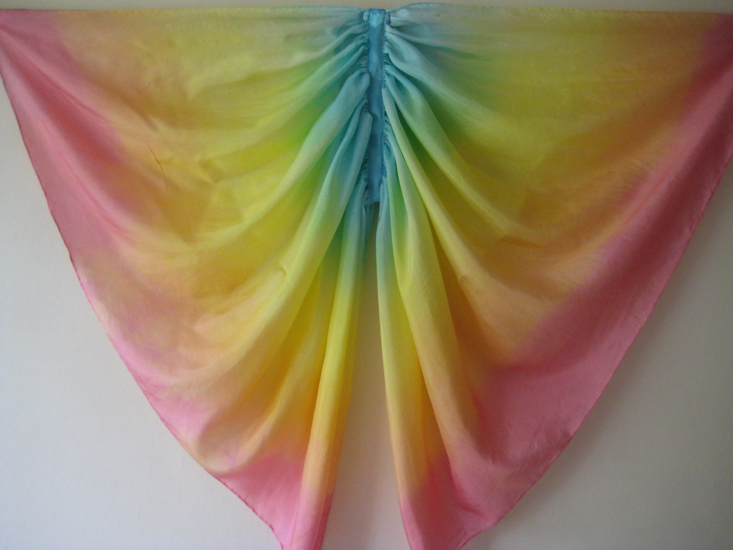 Butterfly Costume, Double Rainbow Silk Fairy Wings