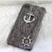 Vintage silver anchor & rudder,PU leather Black Hard Case Cover--for Apple iPhone 4 Case, iPhone 4s Case, iPhone 4 Hard Case