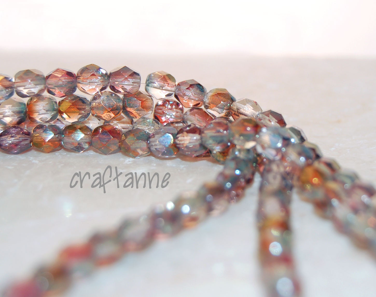 6mm Pink Crystal Luster Round Fire Polished Green Sunset Red Orange Gold Firepolish Czech Glass Beads, Two Strands and Free Shipping