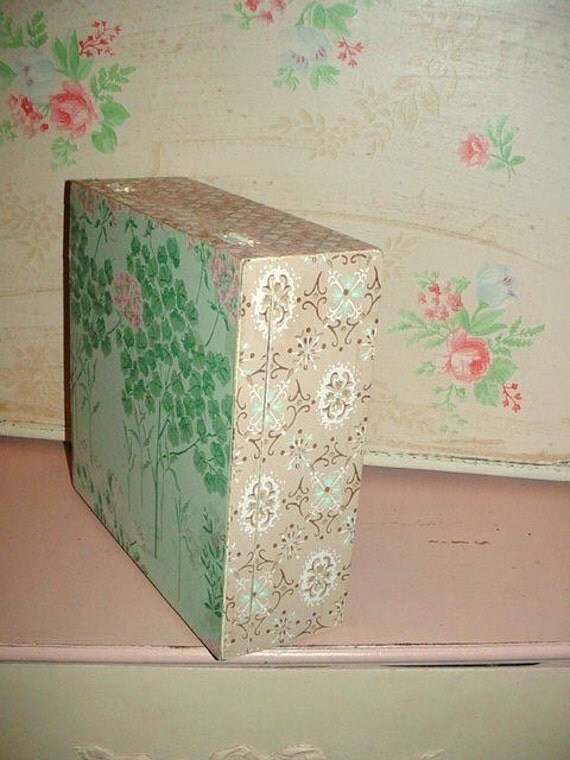 Vintage Wallpaper Cigar Box Recycled Chic by SimplyCottageChic