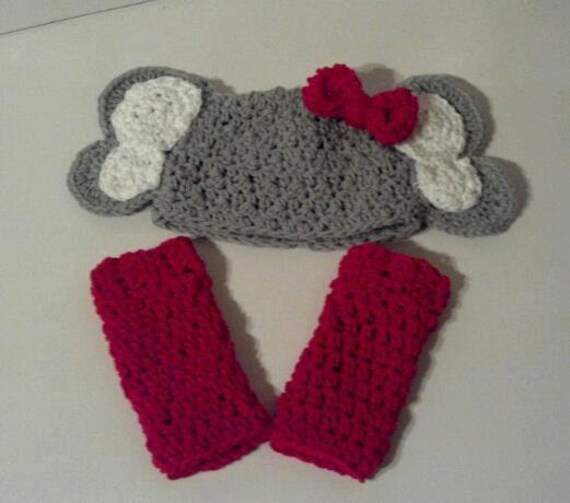 Crochet Elephant Hat and Legwarmers with Earflaps by ...