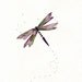 Butterfly/Dragonfly/Eggplant,Plum, Purple and Light Green/ Watercolor Print/ 2 for 30.00