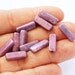 Rose Pink Czech beads, long glass beads with pearl luster - 15x05mm - 12Pc - 0385
