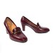 Vintage Etienne Aigner Horse-Bit Loafer Pumps Librarian Chic Oxblood Burgundy size 5 1/2