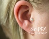 Starlight Crystal Tragus Cuff White Austrian Swarovski Crystal Silver Ear Cuff rainbow iridescent wire earring alternative