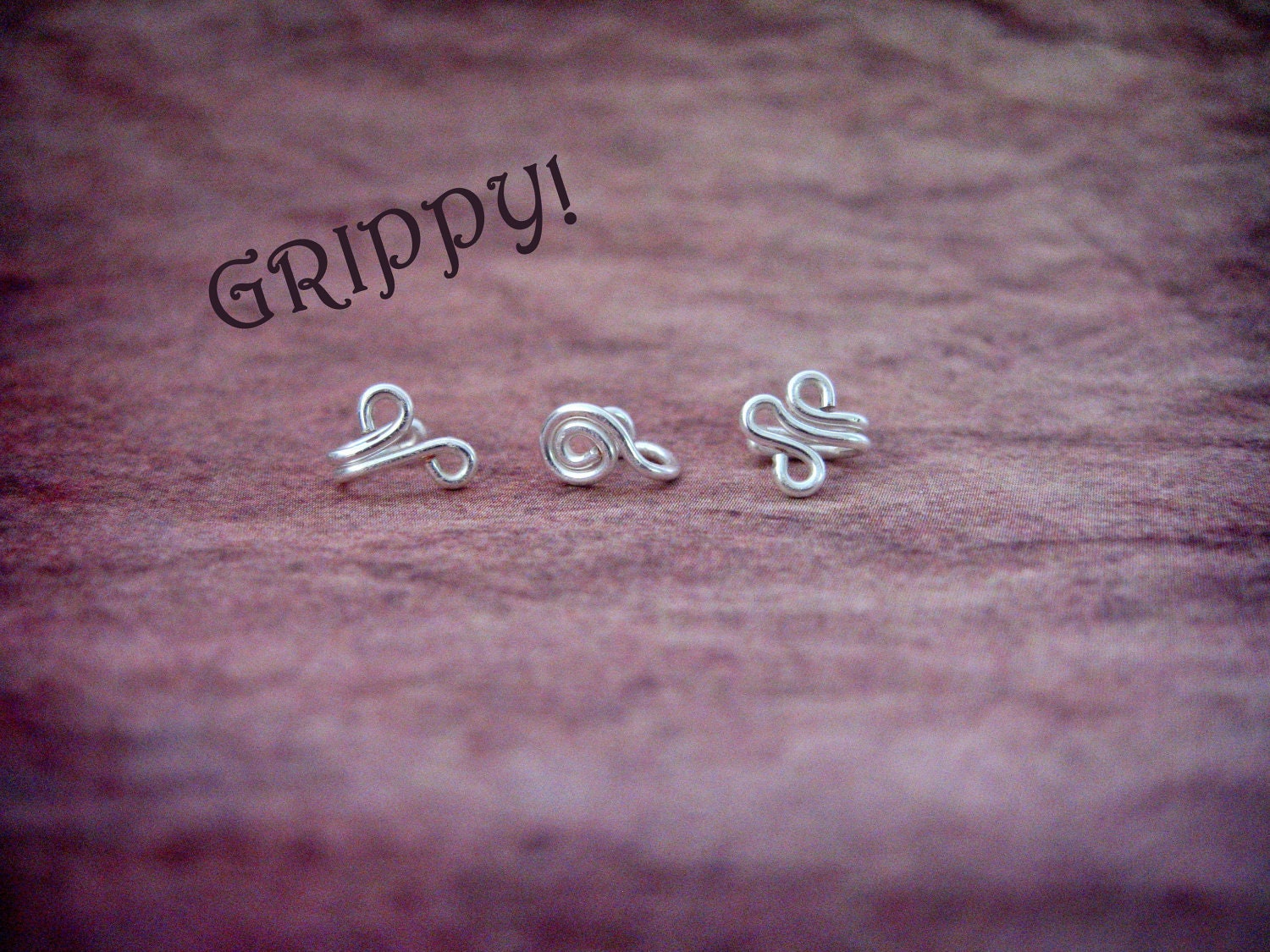BOGO Set of 3 Tragus Cuffs Silvine Ronin Fleur vine silver spiral ear cuff wire loop swirl curly earring alternative