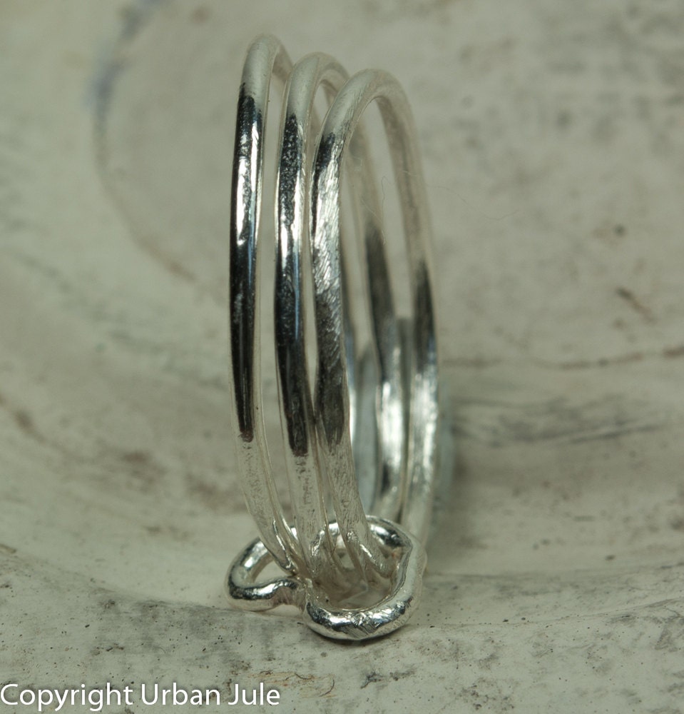 Stacking Rings Sterling Silver Stack Ring Set Heart Ring
