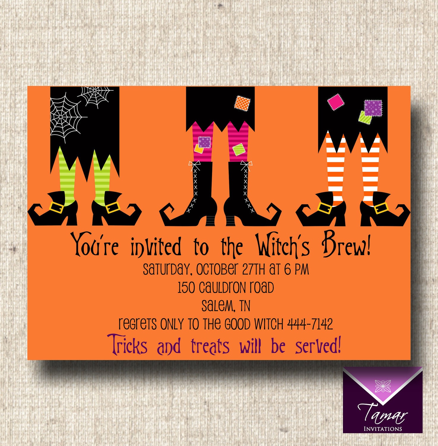 Printable Halloween Invitation - Witches Brew Party Il_570xn