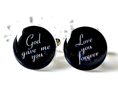 God Gave you to me cufflinks -  wedding day keepsake gifts by White Truffle Studio