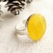 Pressed Sunflower Ring - Neon Yellow Flower in epoxy resin - nature lovers botanical gift