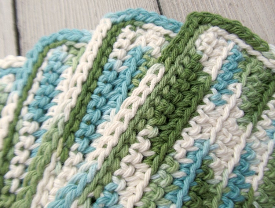 Eco Friendly Dishcloths - Emerald Isle - American Grown Cotton Set of 4