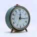 SUMMER SALE - Vintage alarm clock green / blue made in Russia