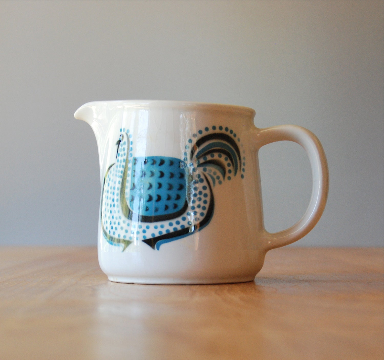 Vintage Arabia of Finland Small Jug or Creamer -  Blue Chicken