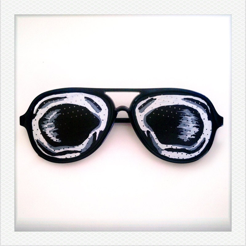 Hand Drawn Shades (Skull) - colorful sunglasses for fun costume, party decoration and special occasions