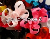 Tiny Baby Hairbows, You Choose 6, Custom Bows, 1.5 inches, Baby Boutique Hairbows, You Choose Color, Baby Hairbows
